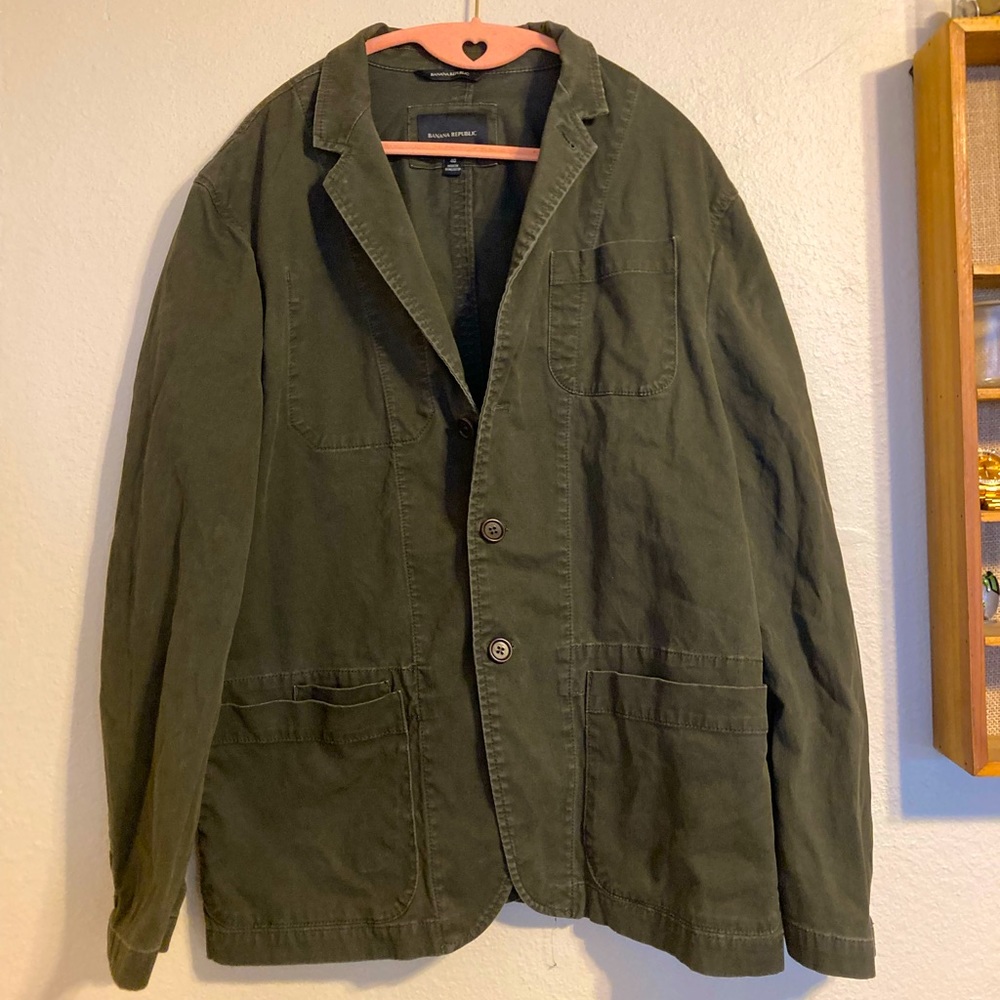 Deep olive green Banana Republic canvas style jacket